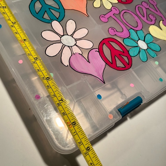 Adorable hand painted plastic craft storage.  The name Joey is painted on top! - Picture 5 of 6